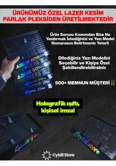 Kişiye Özel Motor Pleksi Plaka Hologram Yazı İstediğinizi Yazdırın