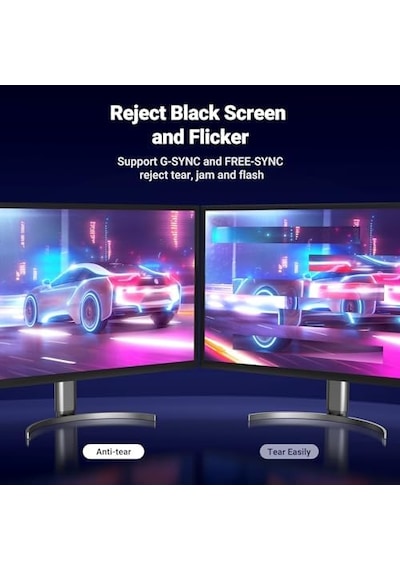 8k 60 Hz Display Port To Display Port 1.4 Örgülü Kablo 3 Metre, Siyah