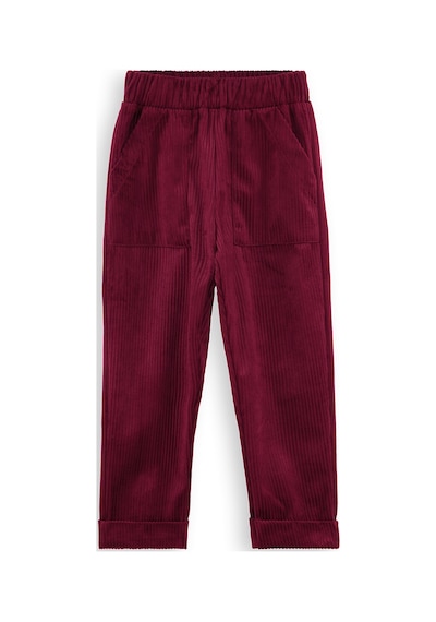 Denokids Erkek Çocuk Kadife Bordo Beli Lastikli Pantolon 3-10 Yaş