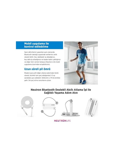 Akıllı Bluetooth Atlama İpi - Egzersiz Atlama, Ayarlanabilir Kablolu Nane Askısız Top Bluetooth Standart