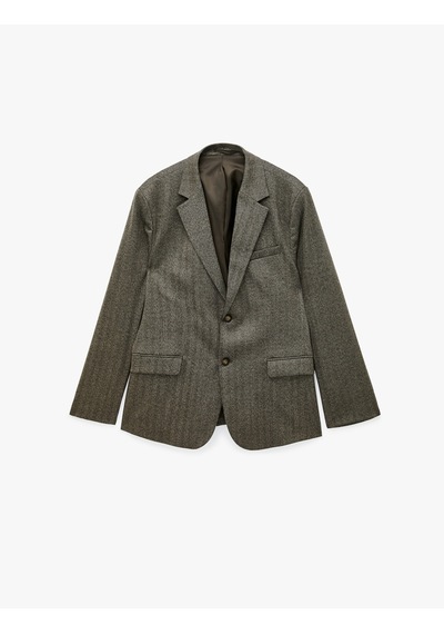 Koton Uzun Kollu Viskon Karışımlı Cepli Düğmeli Mono Yaka Blazer Ceket Kahverengi 7wam50012hw Kahve
