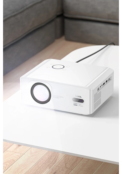 Hoco. Dt3 Smart Elektrik Otomatik Odaklanma Özellikli 1080p Android Kablosuz Projeksiyon Cihazı - Beyaz