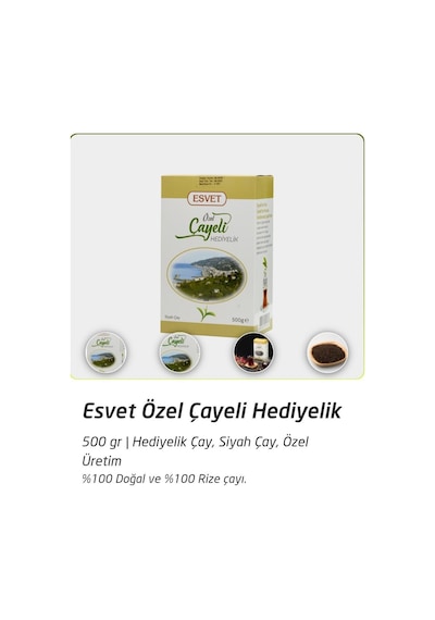 Esvet Özel Çayeli Hediyelik Çay Dökme Siyah Çay Rize Türk Çayı 500 G