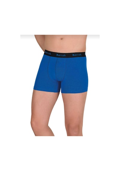 Berrak 4476 Erkek Modal Likralı Boxer 6 Adet Saks Mavi