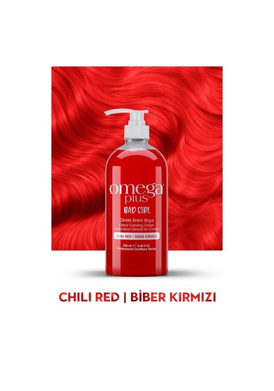 Omega Plus Bad Girl Biber Kırmızısı Amonyaksız Renkli Saç Boyası 250ml