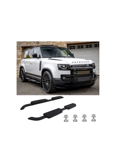 Lr Defender Yan Basamak Koruma 90 Kasa Full Siyah 2020+