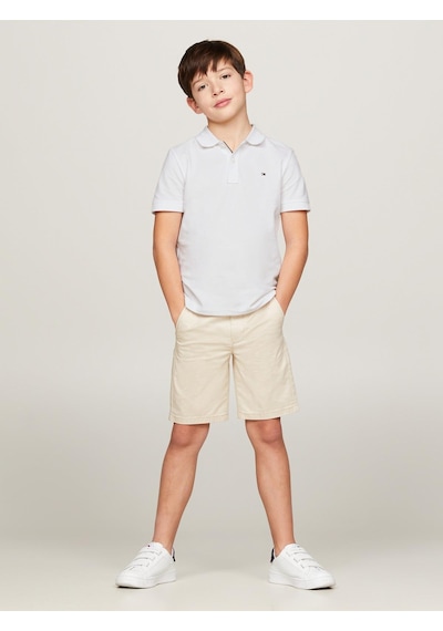 Tommy Hilfiger Erkek Çocuk Flag Beyaz Polo Yaka T-shirt-13114
