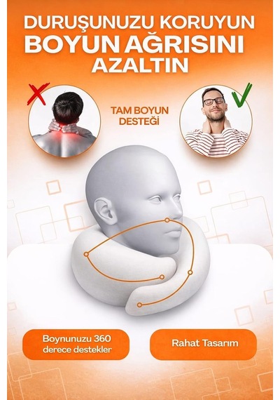 Ortopedik Spiral Boyun Destekli Seyahat Yastığı%100 Ortopedik Visko Genel