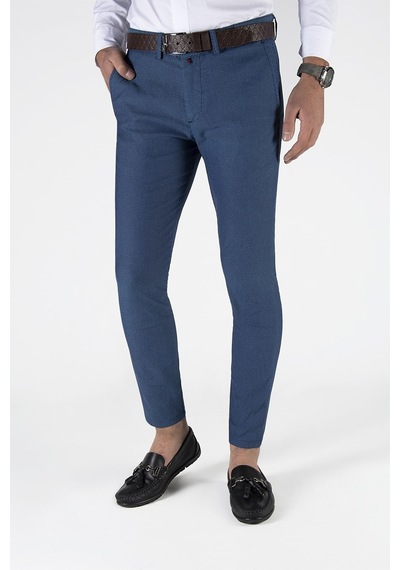 Terapi Men Erkek Slim Fit Armürlü Italyan Kesim Keten Pantolon 21k-2200420-3 Lacivert Lacivert