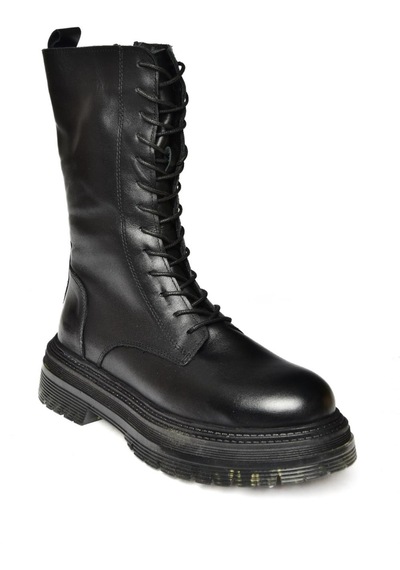 Fox Shoes R555268103 Siyah Hakiki Deri Kadın Postal Bot Siyah-hakiki Deri Siyah