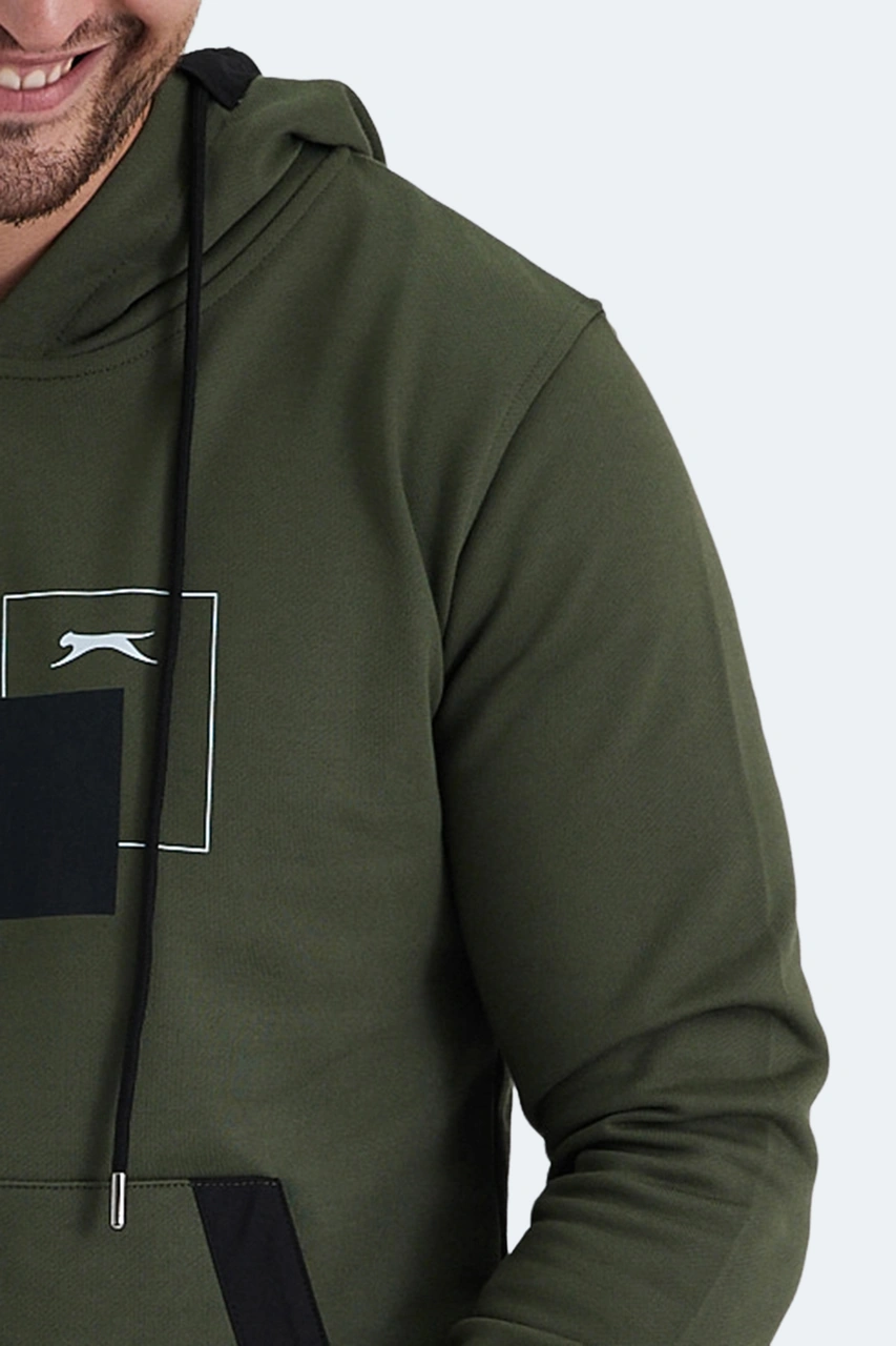 Slazenger Vanda 2 Li Set Erkek Kanguru Cepli Kapüşonlu Haki - Mavi Sweatshırt Haki - Mavi