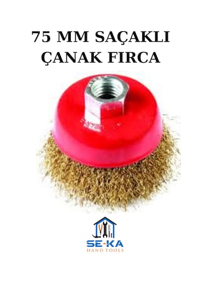 Saçaklı Çanak Tel Fırça 75 Mm Spiral Taşlama Uyumlu Pas Boya Temizleme Metal Fırça