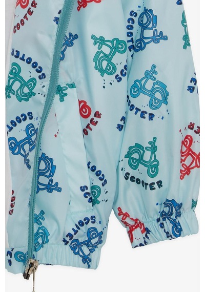 Breeze Erkek Çocuk Yağmurluk Renkli Scooter Desenli 1-6 Yaş, Açık Mavi-açık Mavi Açık Mavi