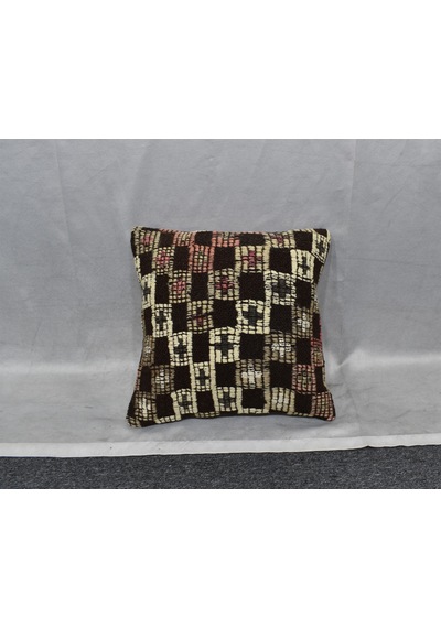 Zehra Abla Halı Yeni El Dokuma Dekoratif Kilim Kırlent Yastık Kılıfı 6468 Çok Renkli