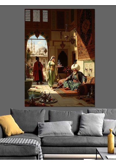 Ahşap Tablo Tarihi Saray İçi Sahnesi