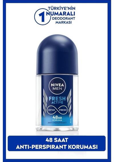 Men Erkek Sprey Deodorant Deep Aktif Karbon 150ml Ve Fresh Active Mini Roll-on 25ml, Anti-perspirant