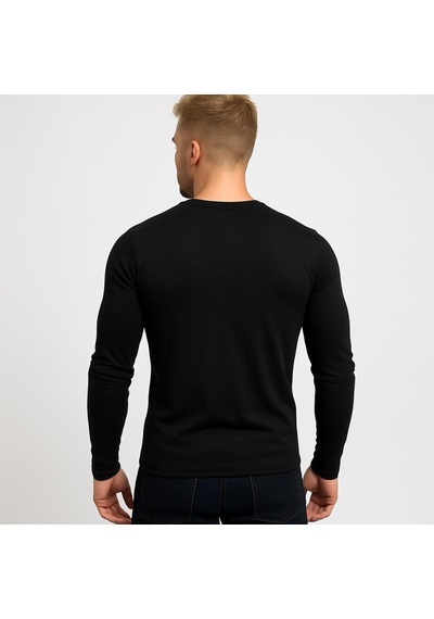 Axxel Erkek Siyah Uzun Kollu T-shirt-d236 Siyah