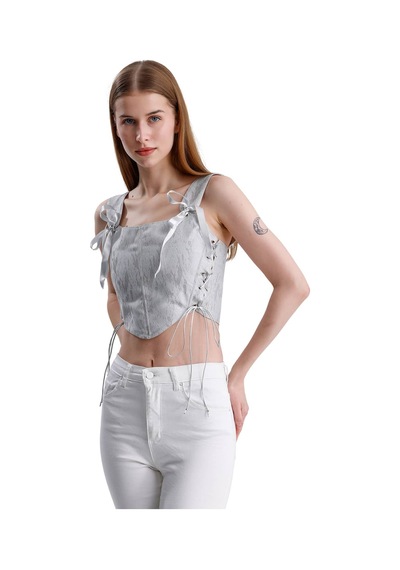 L'aura Corset Ophelia Bayan Korse Büstiyer Gri
