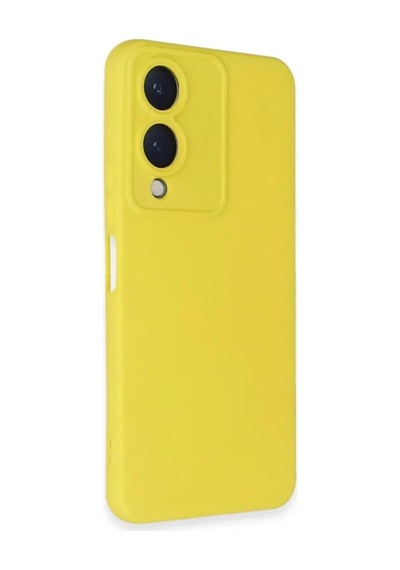 Jenerik Vivo Y17s Kılıf Nano İçi Kadife Silikon - Sarı
