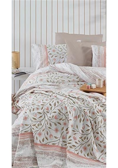 Cotton Life Çift Kişilik Nevresim Takımı Fiesta Pembe Desenli