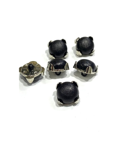 Siyah İtalyan Gümüş Çerçeveli / Ceket Ve Hırka Düğmesi / 1,8 Cm / Bmb01