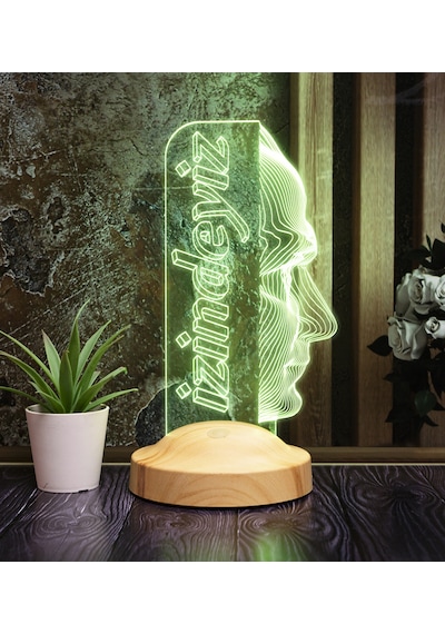 Atatürk Temalı Hediyelik Ürünler Atatürk İzindeyiz Gecelambası 3D Led Lamba, Atam İzindeyiz Sloganı, Ofis ve İşyeri Hediyesi