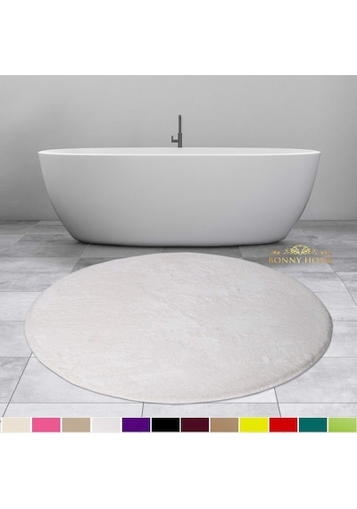 Bonny Home Elite Beyaz 100x100 Cm Yuvarlak Peluş Banyo Paspası Ka Beyaz