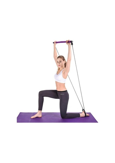 Squat Pilates Barı Direnç Lastikli Egzersiz Çubuğu