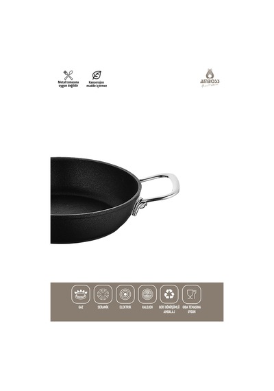 Dark Yanmaz Yapışmaz Titanyum Kaplama Sahan 18 Cm Siyah