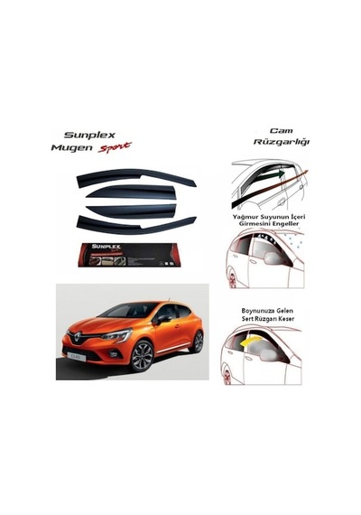 Sunplex Renault Clio 5 Ön Arka Cam Rüzgarlığı 2020 Sonrası