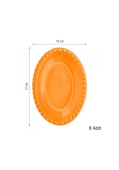 Roll Up Plastik Oval Turuncu Kase 8'li