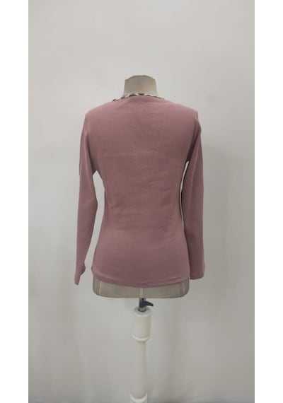 Butik İstanbul Kadın Uzun Kollu V Yakalı Kaşkorse Bluz Pembe