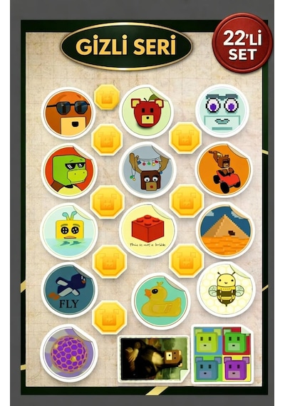Super Bear Adventure Gizli Seri Sticker Seti 22 Adet Suya Dayanıklı Etiket Diğer