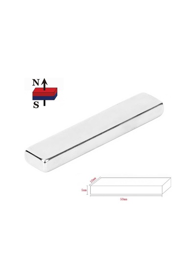50x10x5 Mm Neodyum Mıknatıs Boy: 50 Mm, En: 10 Mm, Kalınlık: 5 Mm - 2 Adet