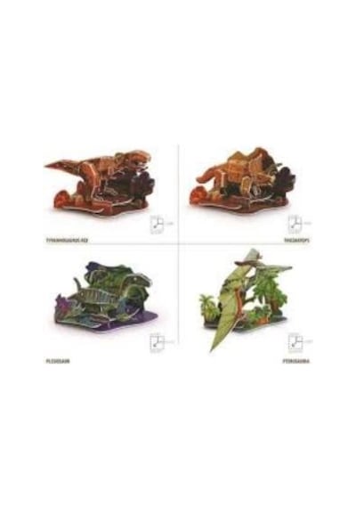 Puzzle 4 Plaka Dinozor