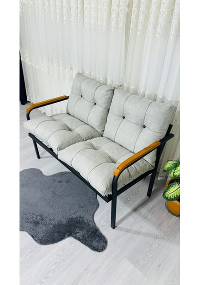 Madame Home Kasımpatı Balkon, Bahçe, Cafe Metal Kanepe Koltuk Takımı 2'li Açık Gri Madame Home Kasımpatı Balkon, Bahçe, Cafe Metal Kanepe Koltuk Takımı 2'li Açık Gri