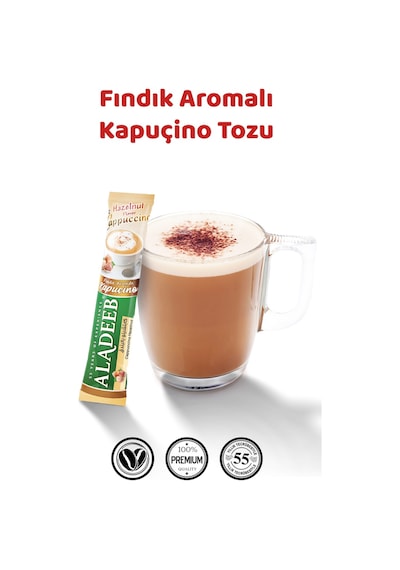 Aladeep Fındık Aromalı Kapuçino Hazır Kahve 24 x 20 G