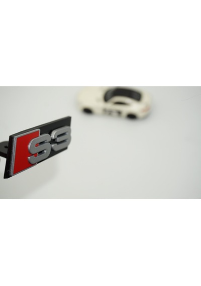 Dk Tuning S3 Gri Kırmızı Ön Panjur Logo Arma Audi İle Uyumlu