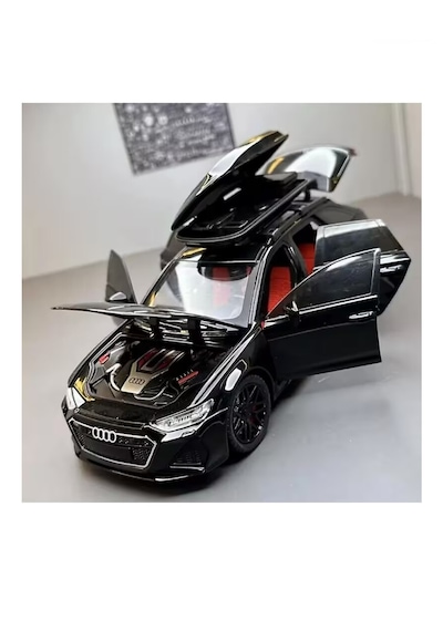 Che-zhı 1:24 Audi Rs6 Metal Siyah Renk Sesli Işıklı Model Araba