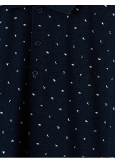 Lcwaıkıkı Classic Lacivert Polo Yaka Desenli Erkek Tişört