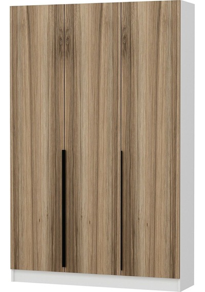 Minar Kale 210 Cm 3 Kapaklı 1b Raf Portmanto Beyaz Dore Plus