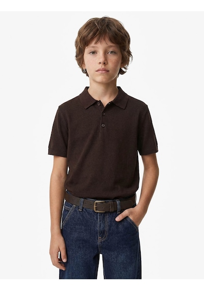 Koton Pamuklu Triko Kahverengi Erkek Çocuk Polo Yaka T-shirt 7wkb90006tt