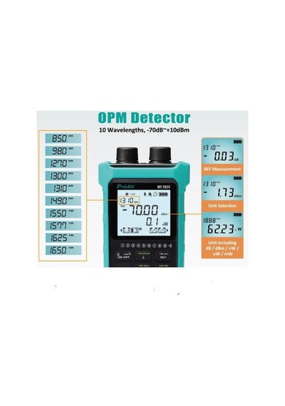 Proskit Mt-7625 Optik Güç Ölçer Ve Kablo Test Cihazı