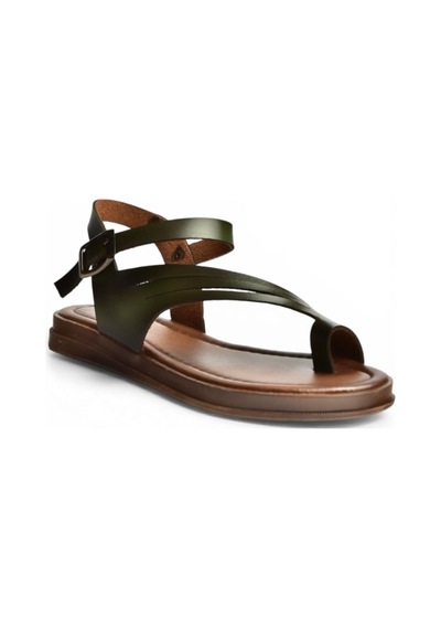 Fox Shoes U390903603 Yeşil Hakiki Deri Kadın Sandalet