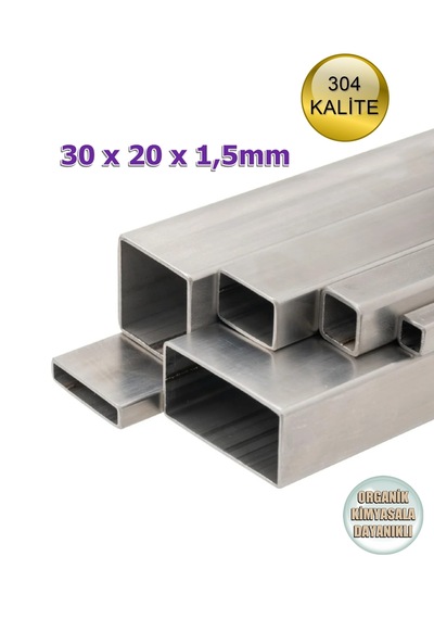 Paslanmaz Çelik Profil 304 Kalite 30x20x1,5mm Satine Yüzeyli