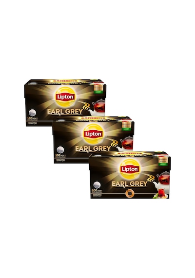 Lipton Earl Grey Bergamot Aromalı Siyah Süzen Demlik Poşet Çay 3'lü 100 x 3.2 G