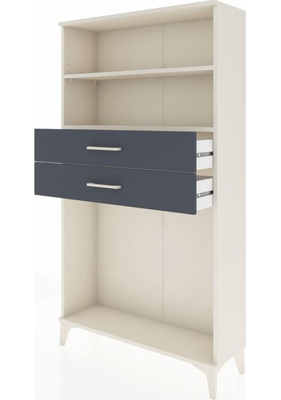 Arges Dolap 2 Raflı 2 Çekmeceli 88x30x163 Aytaşı-antrasit Aytaşı