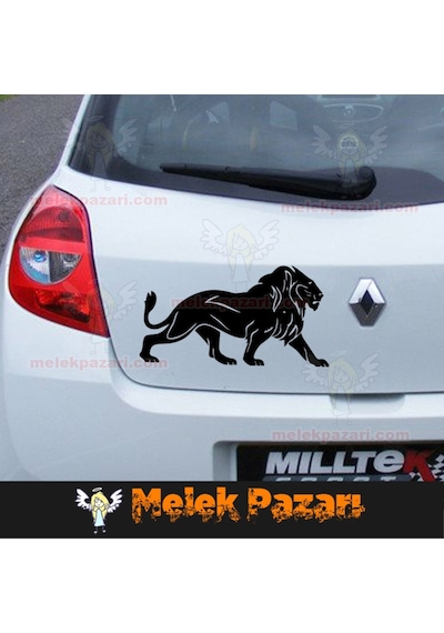 Aslan Araba Ve Duvar Sticker