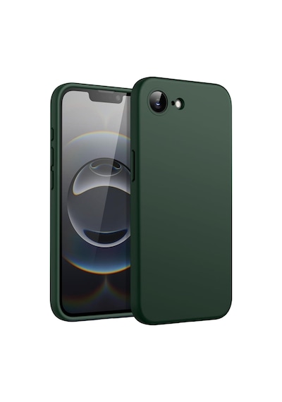 Fibaks iPhone 16e/17e Uyumlu Kılıf Kadife Lansman Soft Yumuşak Liquid Silikon Kamera Korumalı Kapak Yeşil
