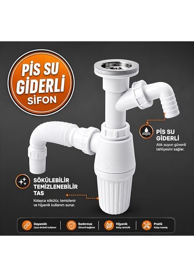 Gama Duşakabin Gider Sifonu 32 Çıkışlı Plastik Standart Duş Troblemi Diğer